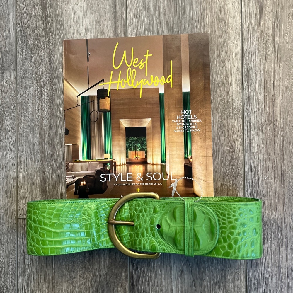 Exquisite JJ Winters Green Crocodile Belt